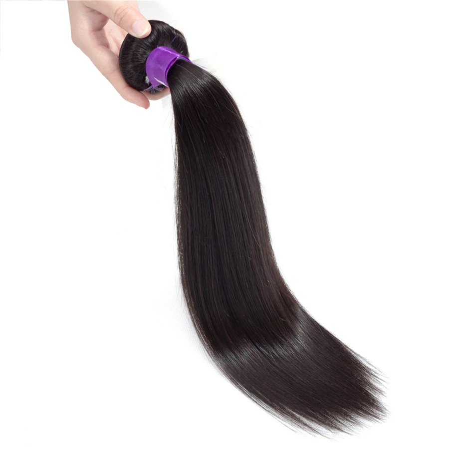 Straight Hair Bundles 1/3/4 /Lots Peruvian Remy Human Hair Bundles No Shed Thick Straight Weave For Women Bling