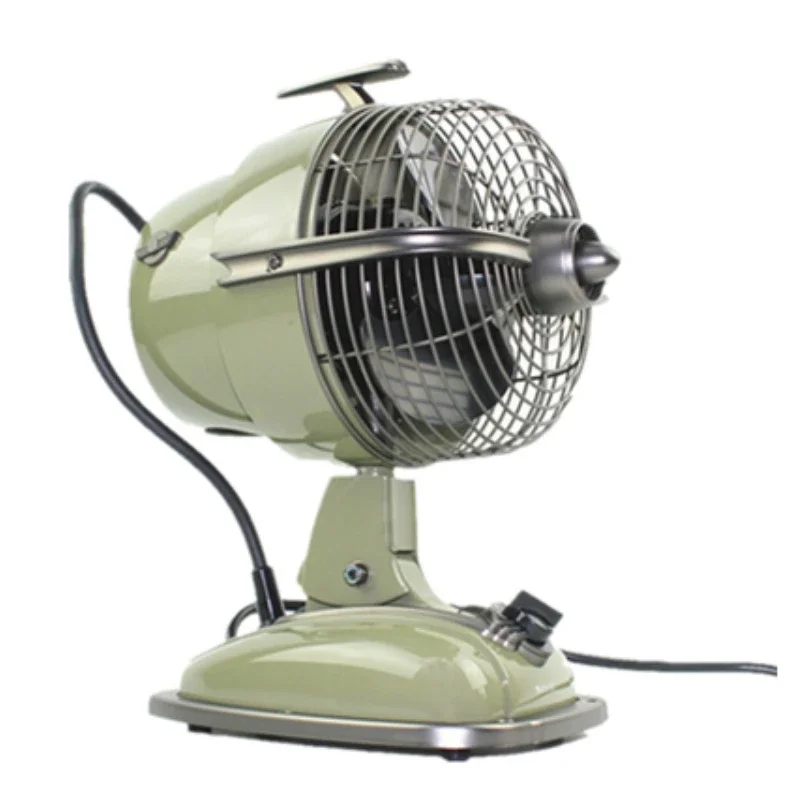 

L Household Antique Table Fan Retro Aircraft Head Mini Shake Head Air Circulation Fan Desktop Electric Fan