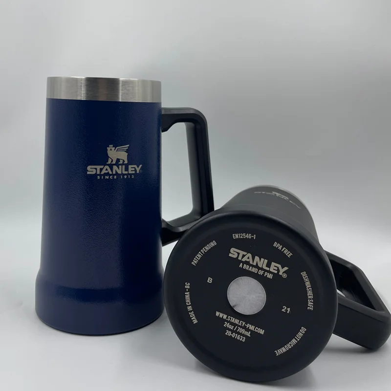 24oz Stanley Stainless Steel Beer Mug Double Wall Vacuum with Handle -  China Stainless Steel Tankard and Beer Stein price