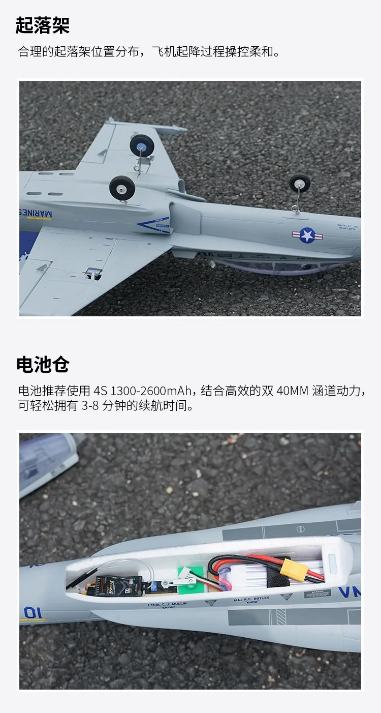 XFly Model Twin 40mm EDF Jet F-18 F18 Hornet RC Plane Model PNP