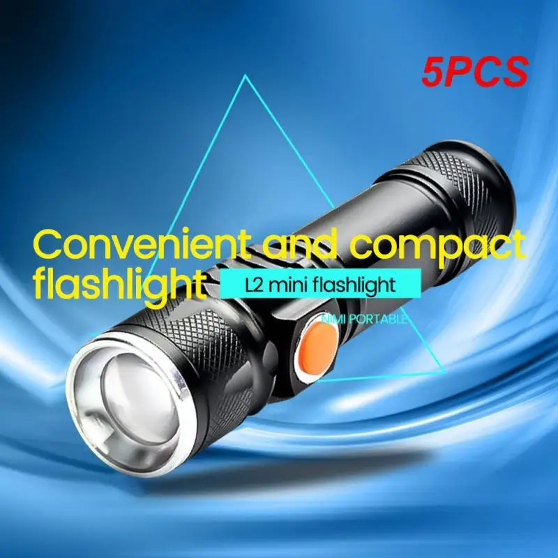 

5PCS Outdoor Led Flashlight Long Range Tactical Flashlights Aluminum For Camping Flashlight Telescopic Zoom