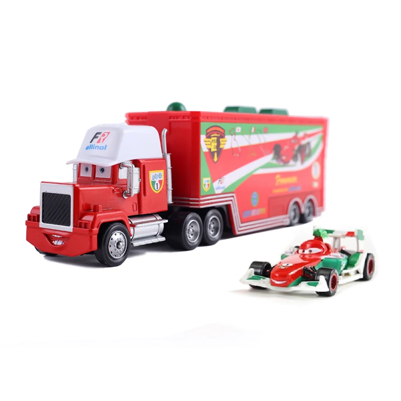 Disney Pixar voitures conteneur camions Mack McQueen course Jackson tempête Ramirez 1:55 moulé sous pression modèle Anime jouet voiture cadeaux d'anniversaire