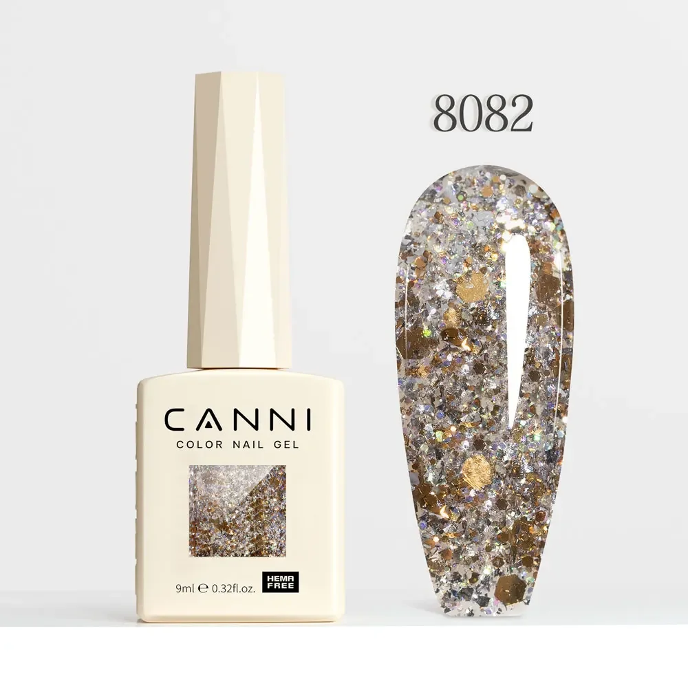 CANNI HEMA Free Black Glitter Diamond Sparkle Gel Polish - Long-Lasting Glossy Finish