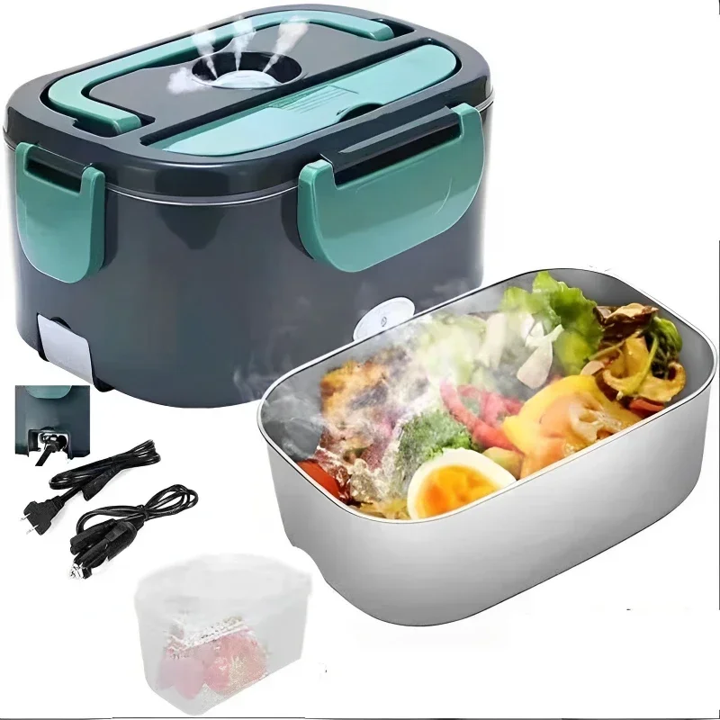 

Container Bento Stainless Home Lunch In Box Liner Car Heating 1 Warmer Heated 2 Food Electric Picnic Steel