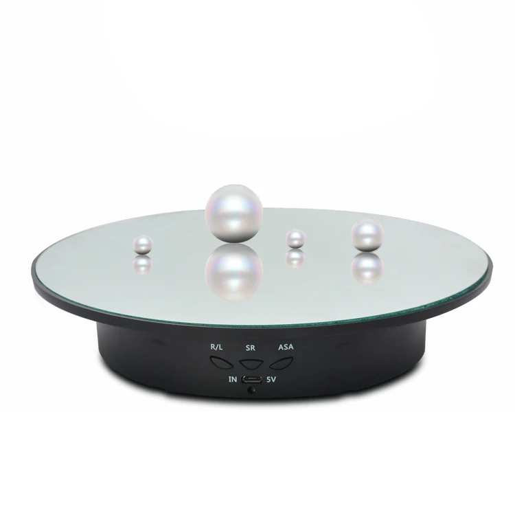 Electric 3 Speed Adjustable Angle Intelligent Charging Rotating Shooting Display Table Turntable Solar 360° Turntable Rotating car dj lamp usb voice controlled mini crystal magic ball lamp remote control led car mounted rotating charging treasure small