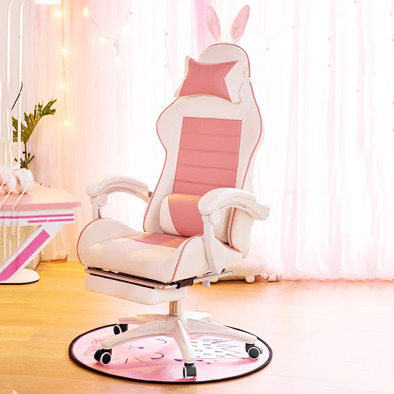 Fashion e-sports chair home sedentary can lie game live anchor pink girl ergonomically comfortable computer chair