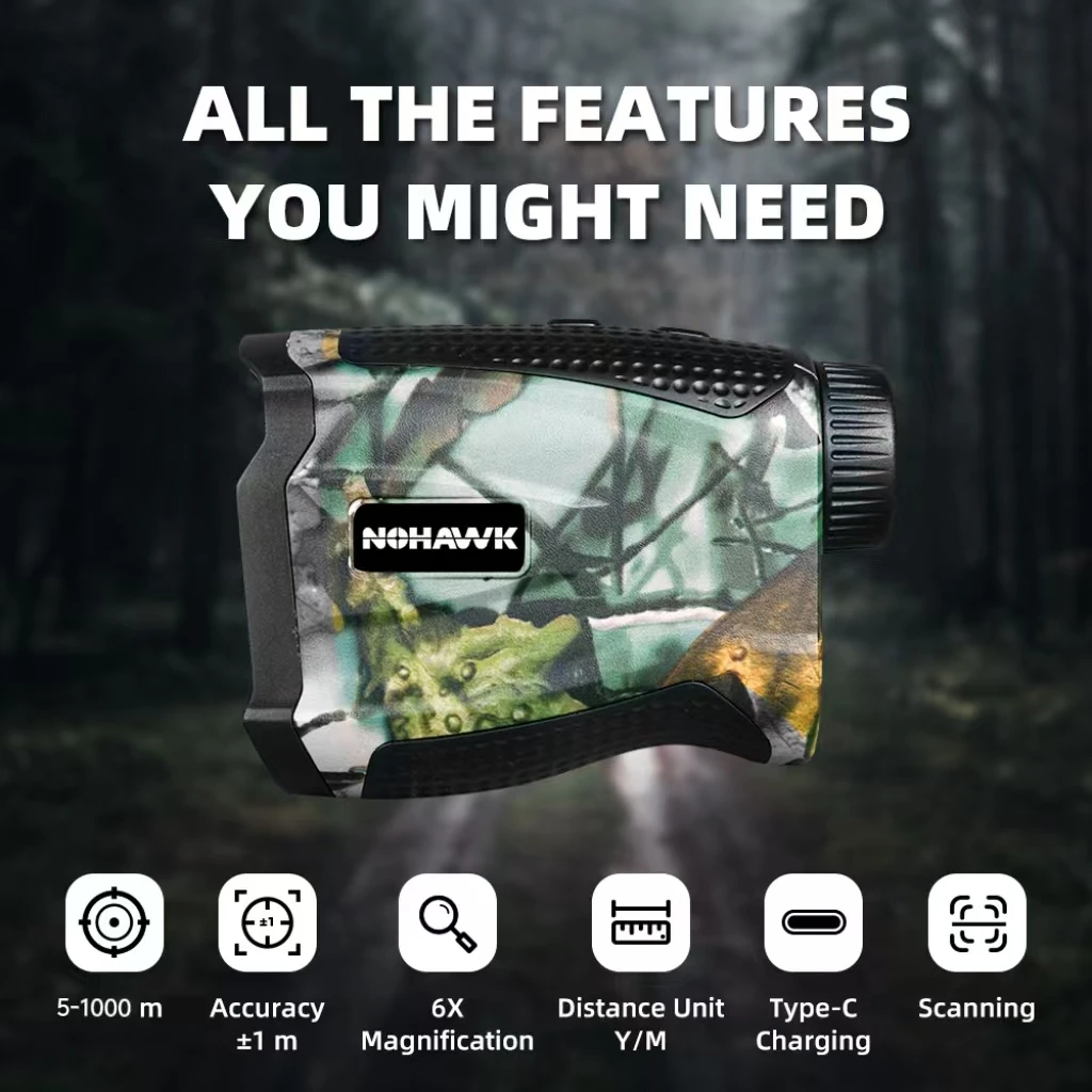 650/1090Yards Laser Range Finder for Golf & Hunting, 6X Magnification Monocular,