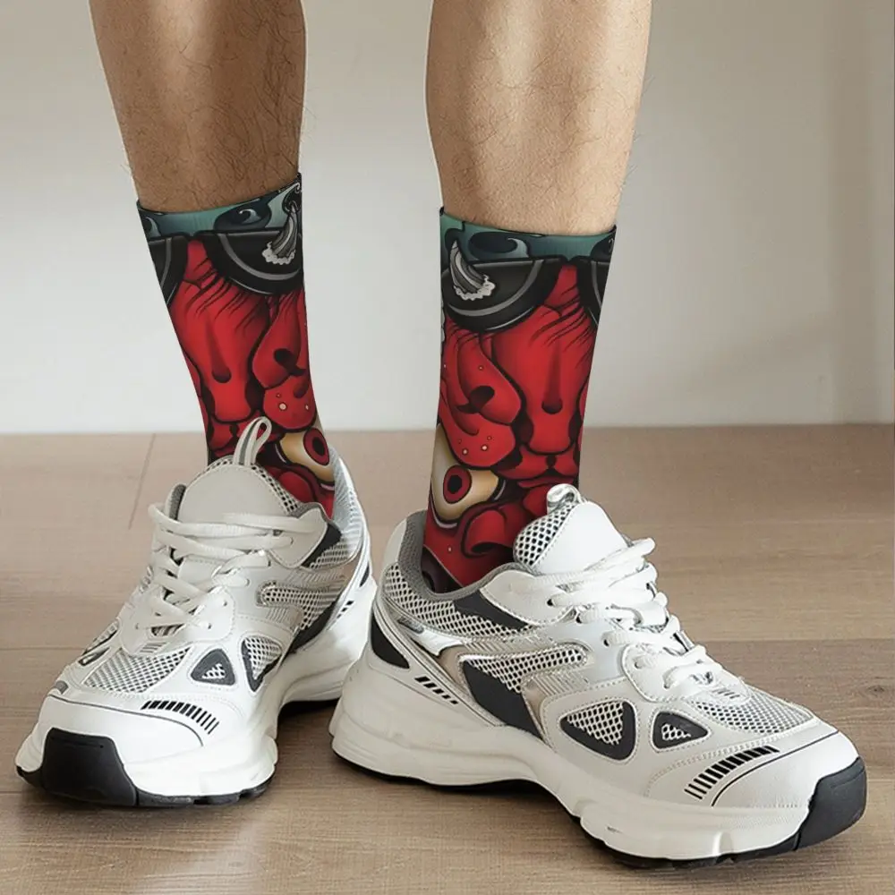 Vintage Oni Mask Japanese Culture Art Men's compression Socks Unisex Samurai Street Style Seamless Printed Novelty Crew Sock 18 Vintage Oni Mask Japanese Culture Art Men's compression Socks Unisex Samurai Street Style Seamless Printed Novelty Crew Sock