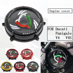 V4 V4s Motorcycle Clutch Cover For Ducati Panigale V4 Speciale Modified Transparent Hood Engine Right Side Protection Guard