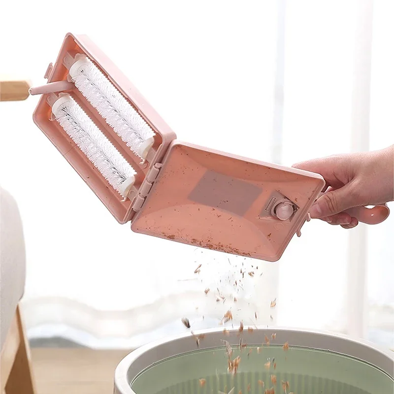 Carpet Crumbs Table Brush Manual Crumb Cleaner Handheld Double Roller Sweepers Home Bedroom Office Carpet Debris Brush Sofa carpet floor sweeper
