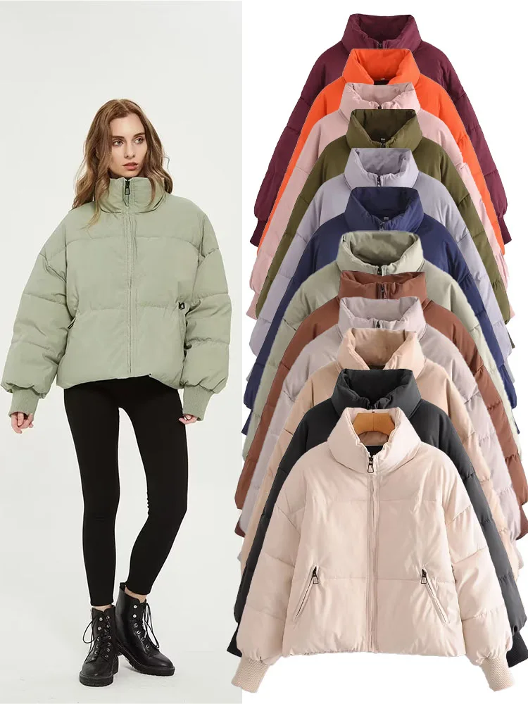 

2023 autumn and winter new thickened cotton-padded loose all-match cotton-padded women's jacket coat bread clothing women's tops
