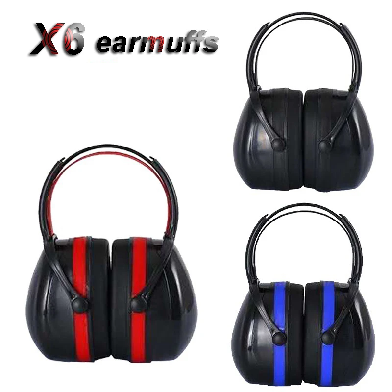 

X6 Anti-noise Ear Muffs Level NRR 24 db/SNR 27 db ABS housing Soundproof cotton Size adjustable Racing car study Ear protector