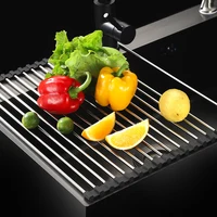 1pcs Roll Up Dish Drying Rack Over The Sink Foldable Portable Kitchen Dish Drainer Space Saving Sink Organizer 1