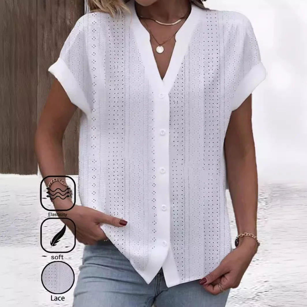 Vestido De Verano Para Mujer, Cuello En V, Manga Corta