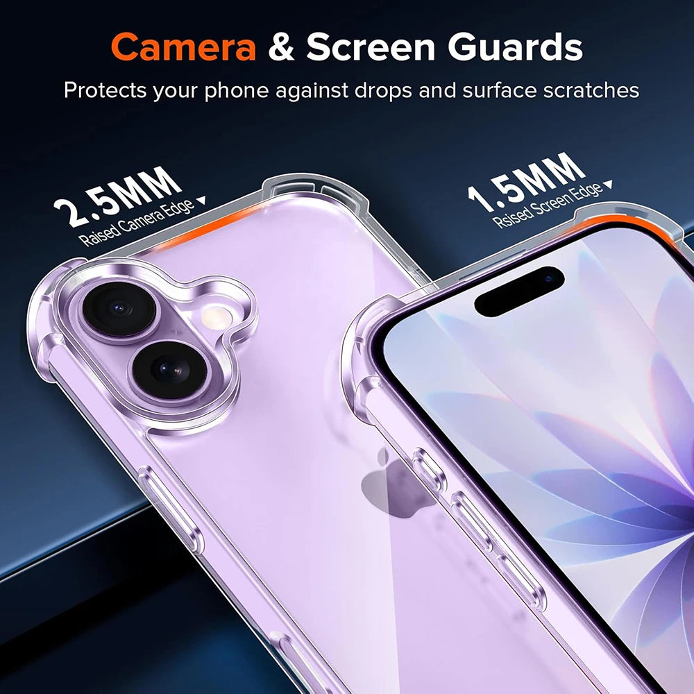 Enhanced Shockproof Clear Silicone Case - 3D Airbag Protection