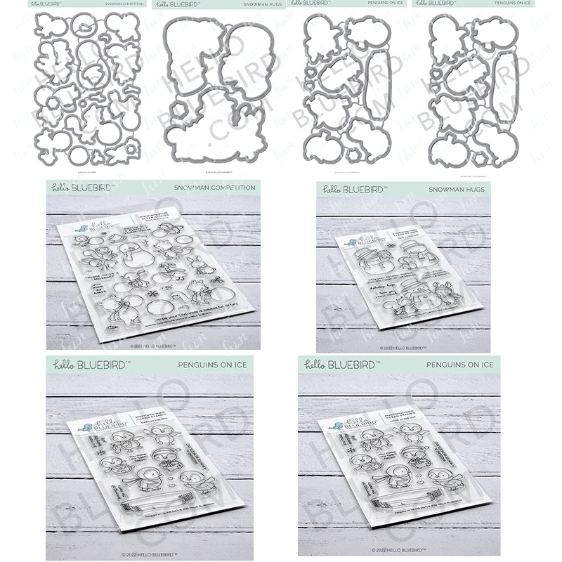 

2023 New Metal Cutting Dies And Stamps DIY Scrapbooking Card Stencil Paper Cards Handmade Album Winter Snowmen And Penguins Set