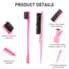 Hair Styling Comb Set Teasing Hair Brush Triple Teasing Comb Rat Tail Combs Edge Brush Hair Tail Tools Braid Tool Loop 6