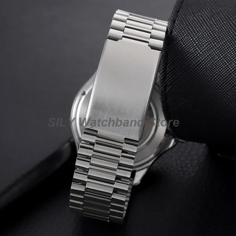 Universal Stainless Steel Folding Clasp Watch Strap - Unisex Sport Fashion Bracelet with Tools (18mm, 20mm, 22mm)