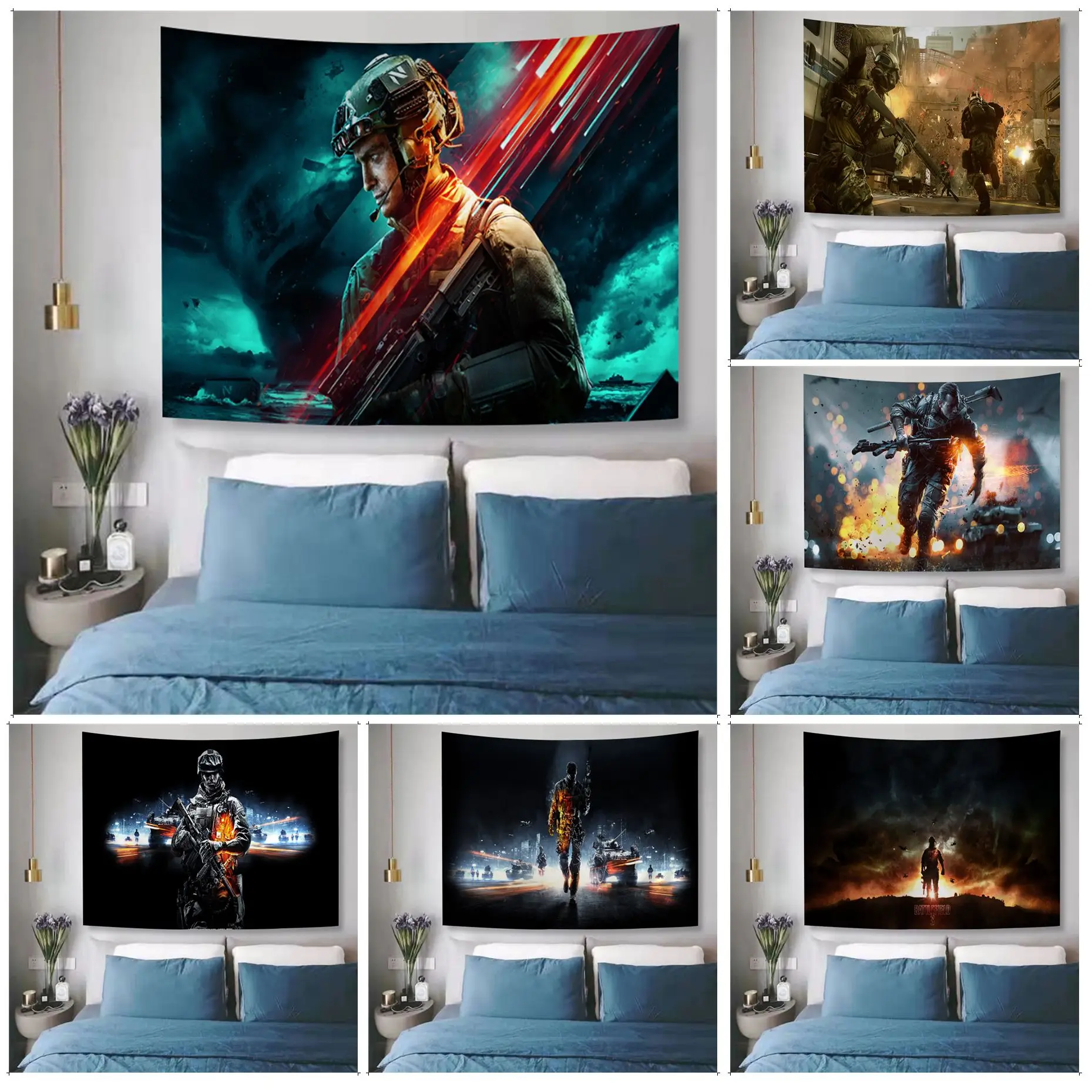 

Battlefield Tapestry Art Printing Home Decoration hippie bohemian decoration divination Cheap Hippie Wall Hanging