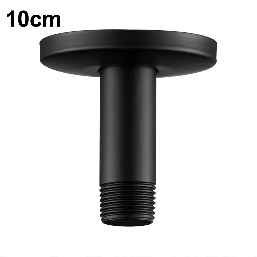 10-30cm Black Shower Bracket Flange Straight Ceiling-mounted Shower Head Extension Bathroom Accessories