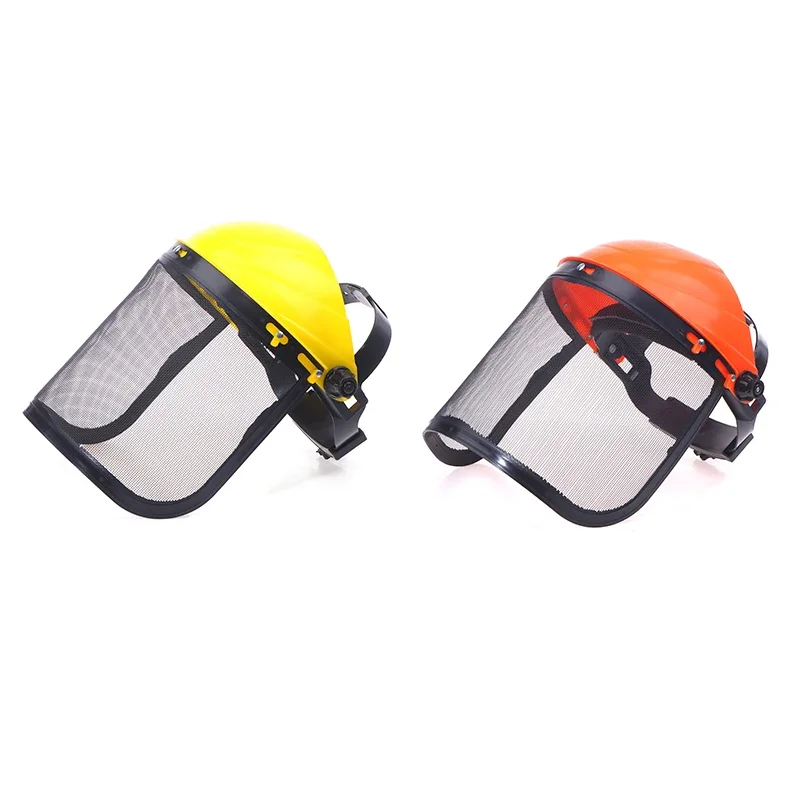 Garden Grass Trimmer Safety Helmet Hat with Full Face Mesh Protective Mask