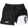 Men's sports shorts double layer two-in-one quick-drying breathable casual shorts summer running sportswear pants M-3XL