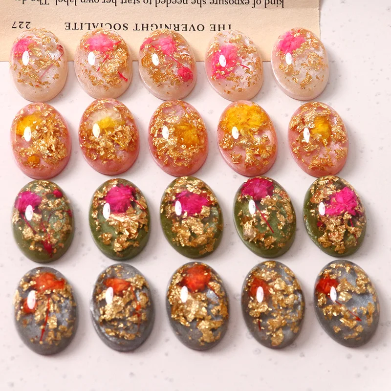 

Newest 80pcs 25*18mm Floral Gltter Oval Geometry Resin Cabochons Cameo Flatback DIY Jewelry Findings Ornament Accessories Bead