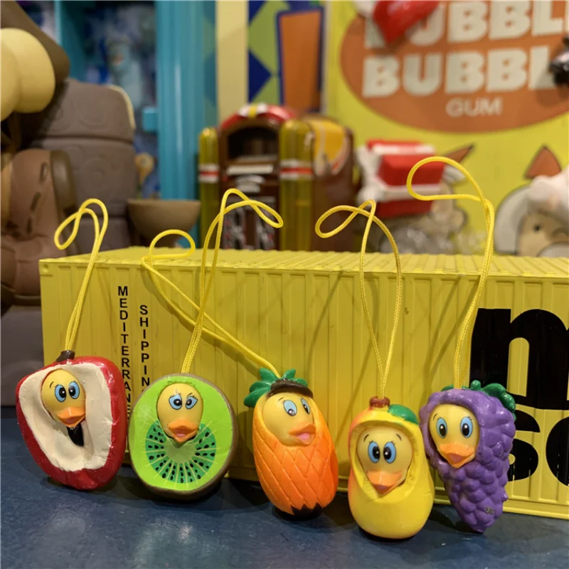 

Cartoon Duckling Bag Pendant Keychain Cross Dressing Fruit Model Key Chain Ornaments Accessories Toy