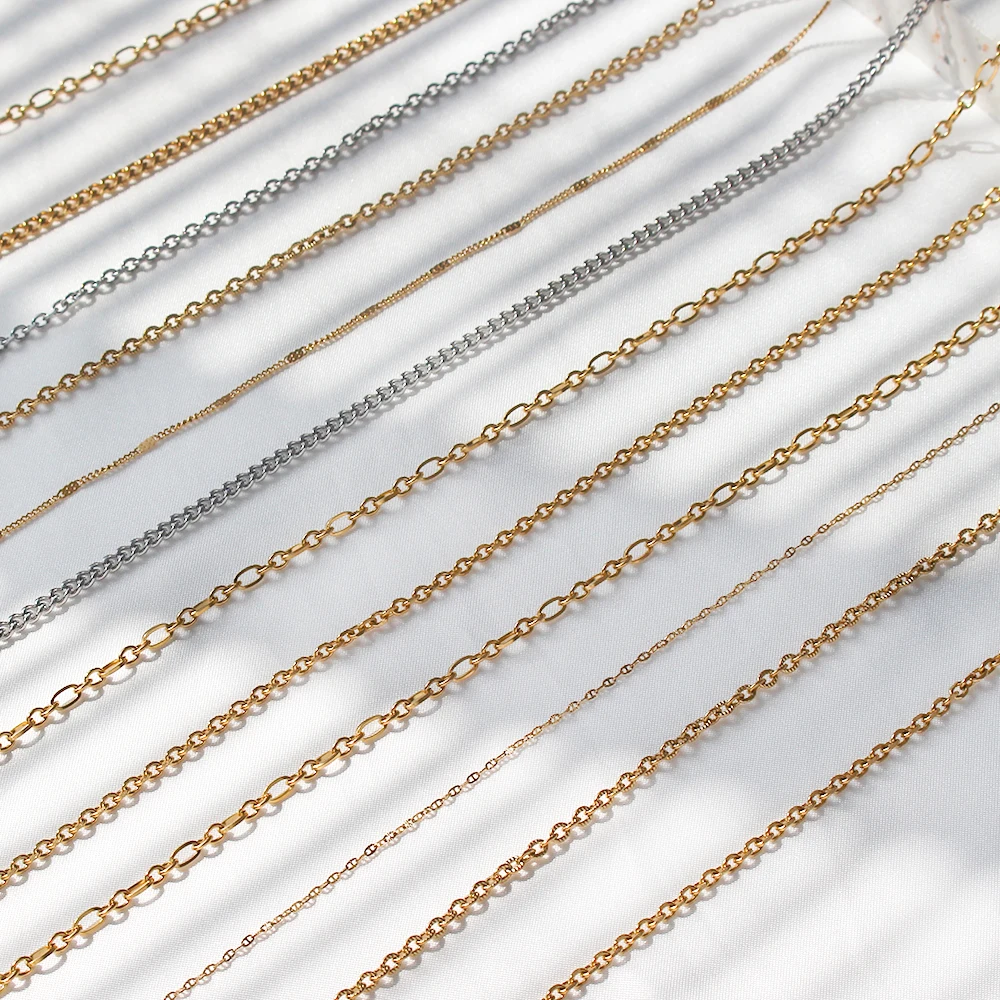 Tarnish Free Thin Delicate Link Flower Coin Cuban Chain Layer Necklace Gold  Plated Silver Color Stainless Steel Chain Necklace - AliExpress