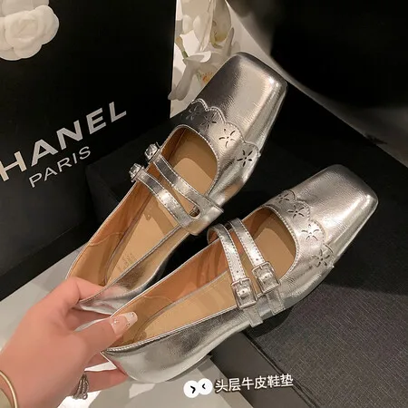 Low Heels Mary Janes Shoes for Women Dress Pump 2024 Cowhide Genuine Leather Women's Heeled Party Office Wedding Lolita Shoes
