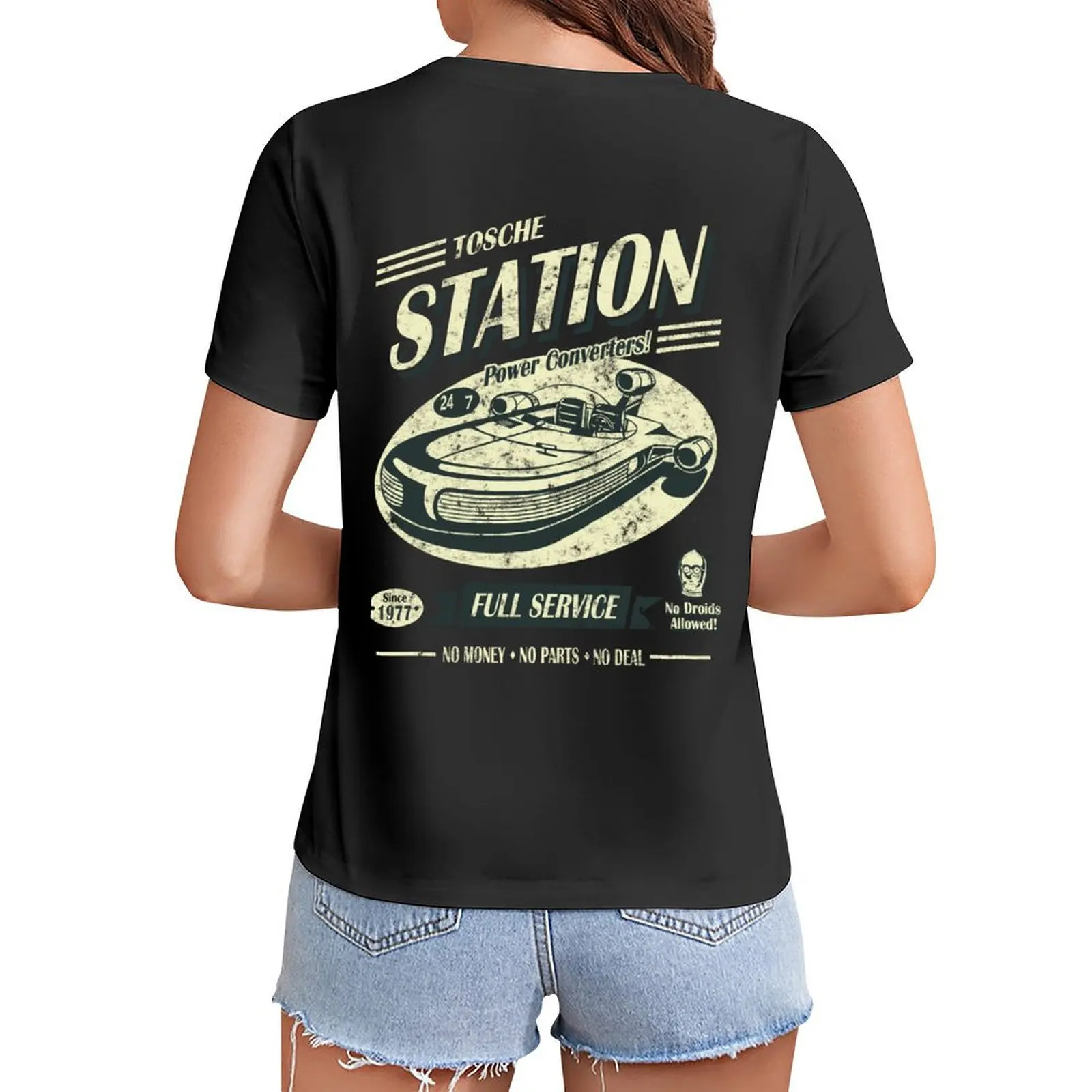 

Tosche Station T-Shirt heavyweights female sweat summer clothes black t shirts for Women