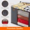 3pcs/6pcs Large Capacity Clothes Storage Bag Organizer With Reinforced Handle For Blanket Comforters Bed Sheets Pillows Toy 2