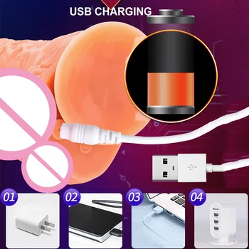 Heating Realistic Thrusting Dildo Vibrator for Woman Soft huge Big Dick Penis G Spot Vagina anus Masturbator Sex Toys for adult 5