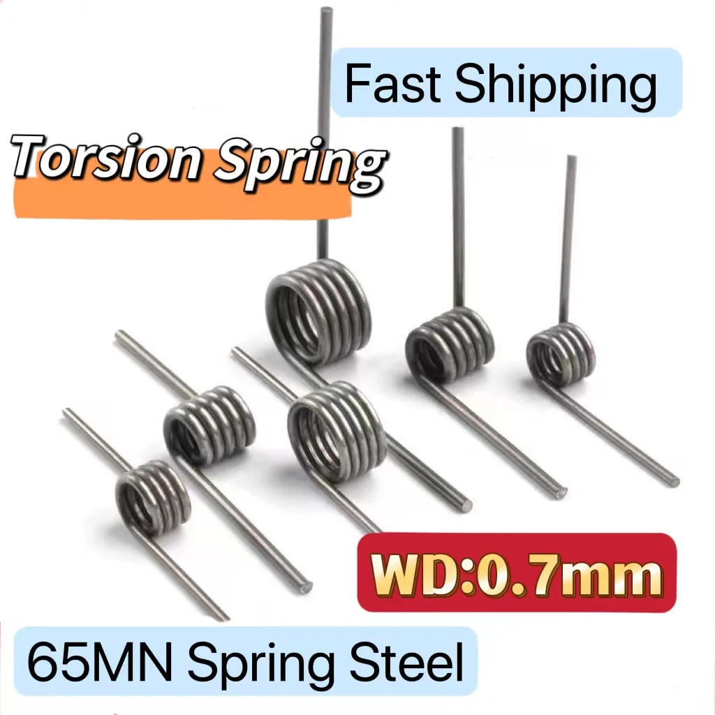 

65Mn Steel Helical Torsion Spring V-Shaped Helicaltorsio Ring Wire Diameter 0.7mm Angle 60 90 120 180 Degrees 5Pieces Custom