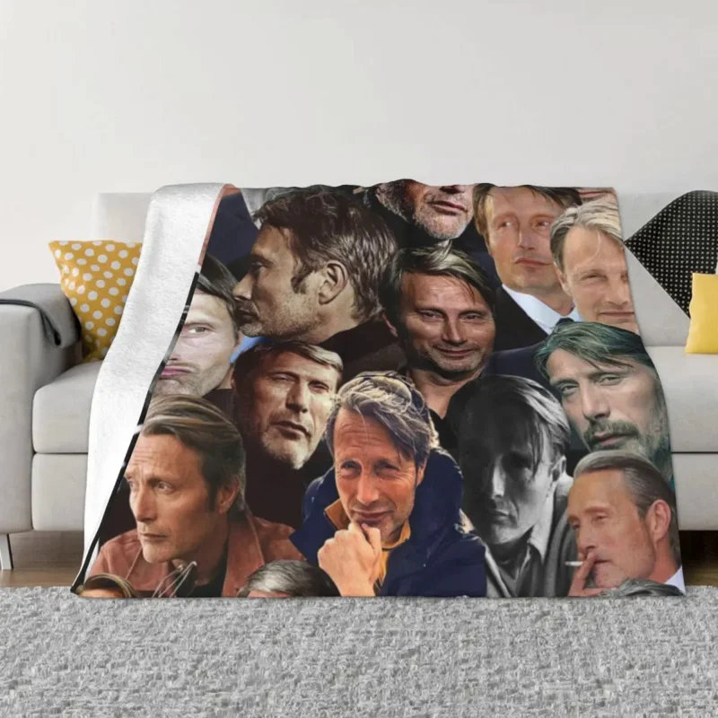 

Mads mikkelsen фотоколлаж плед одеяло теплое для зимнего постельного белья одеяла