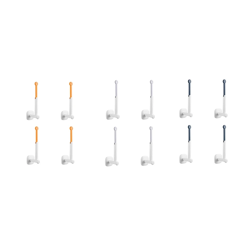 Promotion! 4PCS Adhesive Hooks Wall Multifunction Rotatable Paper Towel Holder Coat For Kitchen Bathroom |