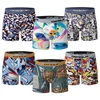 6 Pcs Parent-child Fashion Printed Underwear Men's Multi-size Long Boyshort Teenagers Comfortable And Versatile Elastic Waist S 2