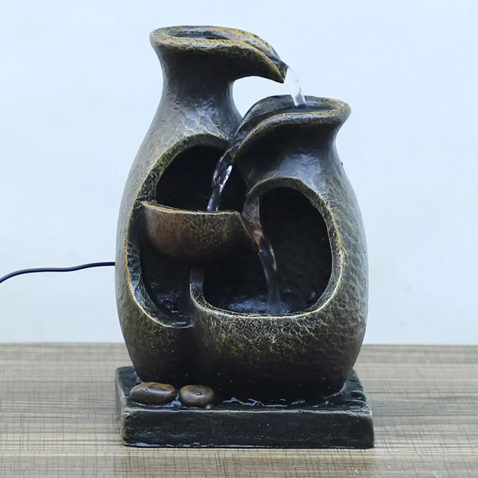 

Mini Rockery Fountain Waterfall USB Art Crafts for outdoor decorationation