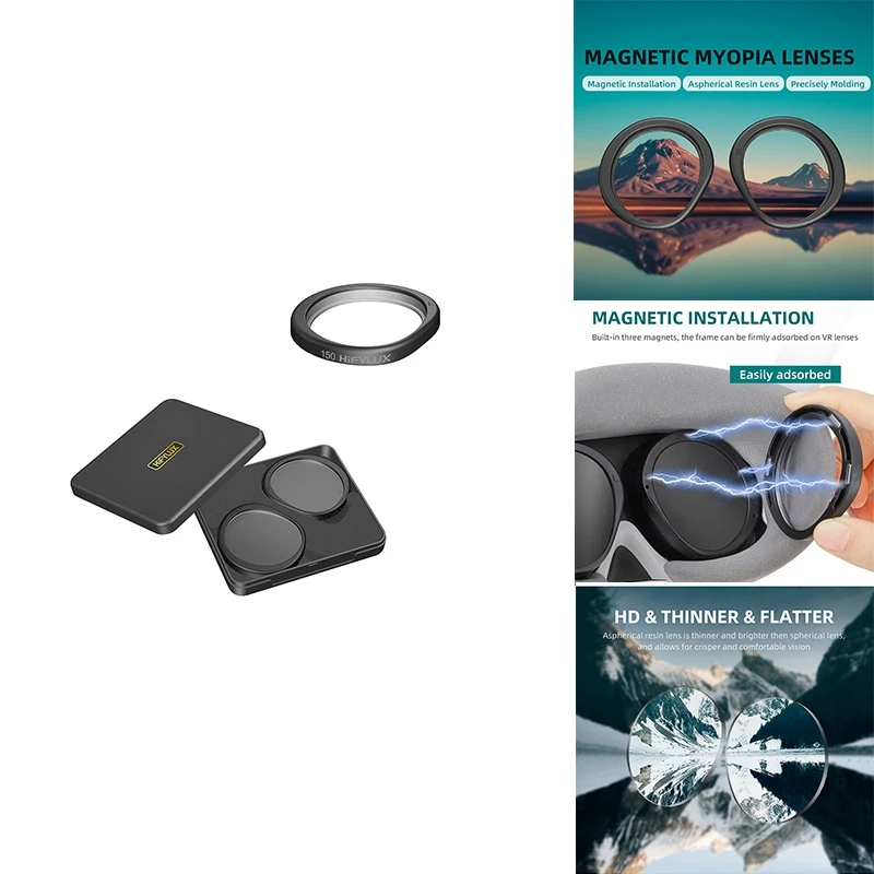 

Hifylux Магнитная оправа для линз при близорукости корректирующие Асферические полимерные линзы для PICO 4 1 пара очков-1.5D