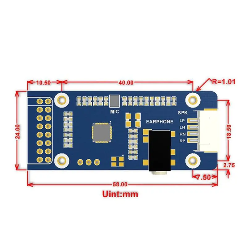 【NEW 2026】Arduino SMT32 스테레오 코덱 오디오 모듈용 WM8960 재생/녹음용 3D 서라운드 사운드 녹음 프로그래밍 가능 인코더