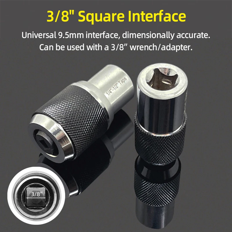 M3-M12 Screw Tap Socket 3/8” Square Drive Adjustable Jaws Extractor Tool Socket Adapter Taps Reamer Screw Extractor 6