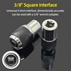 M3-M12 Screw Tap Socket 3/8” Square Drive Adjustable Jaws Extractor Tool Socket Adapter Taps Reamer Screw Extractor 6