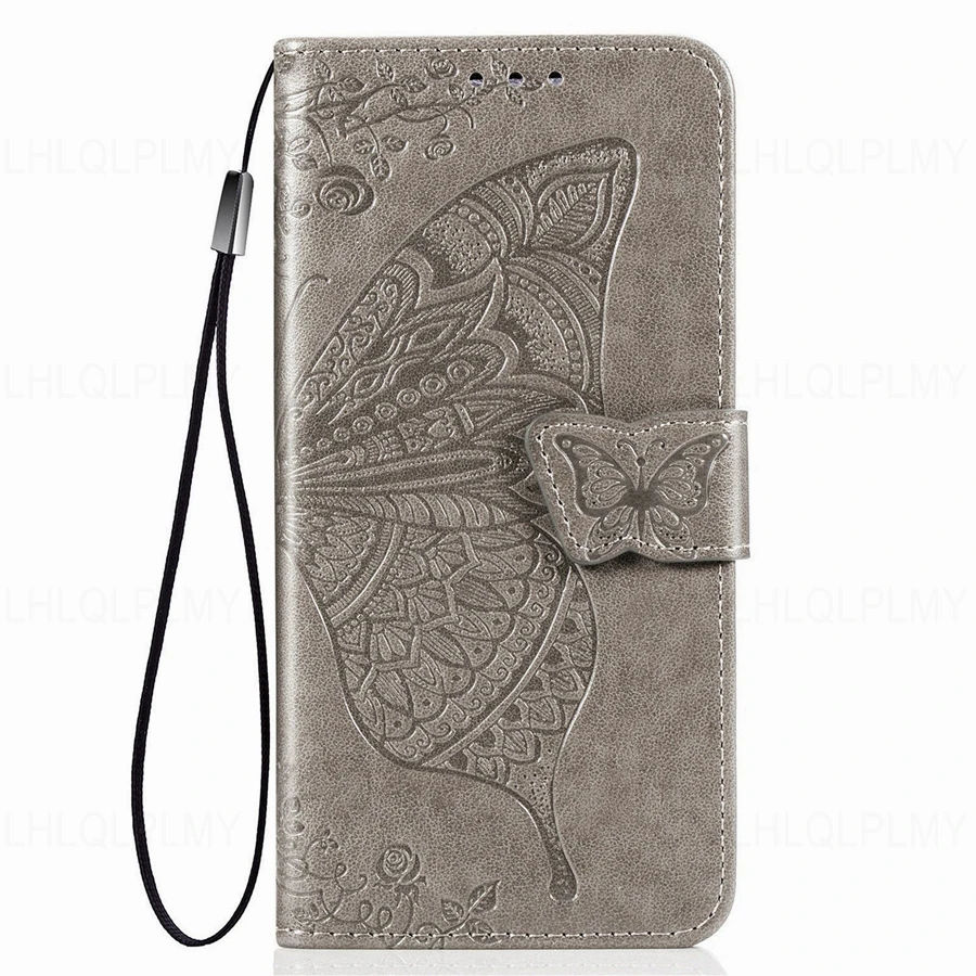 Butterfly Flower Leather Flip Wallet Phone Case Cover