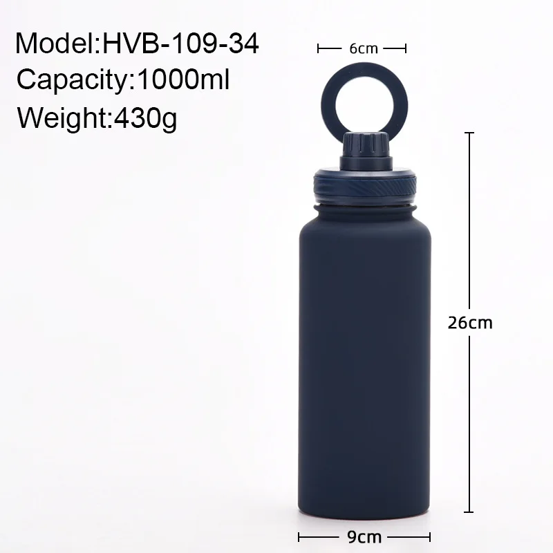 1L Sports Thermos Cup With Handle,Cellphone Magnetic Stand Drinkware,Stainless Steel Vacuum Flasks,Camping And Gym Water Bottle