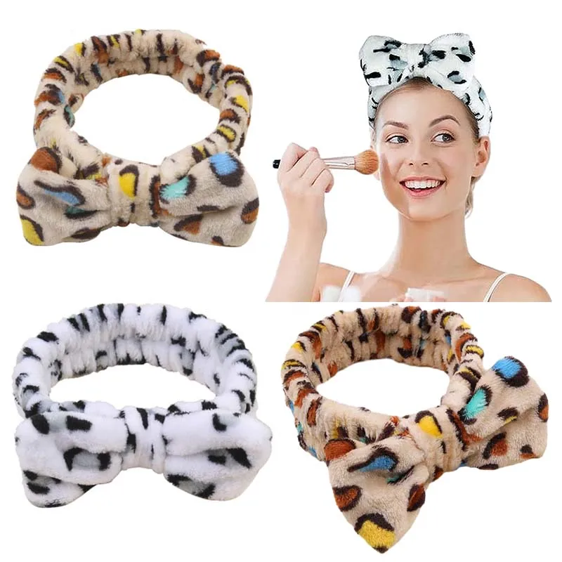 ncmama Women Coral Fleece Soft Elastic Hairbands Rabbit Ears Hair Band Bath Shower Make Up Wash Face Headband Hair Accessories adjustable leopard flower hairband yoga spa bath shower makeup wash face cosmetic headband for women ladies make up accessories