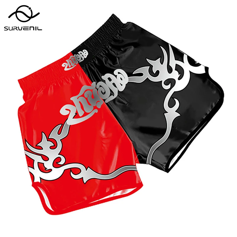 Pantaloncini da boxe Muay Thai economici Sanda Grappling Kickboxing pantaloni da allenamento uomo donna stampa MMA bambini adulti Tiger Fight Trunks