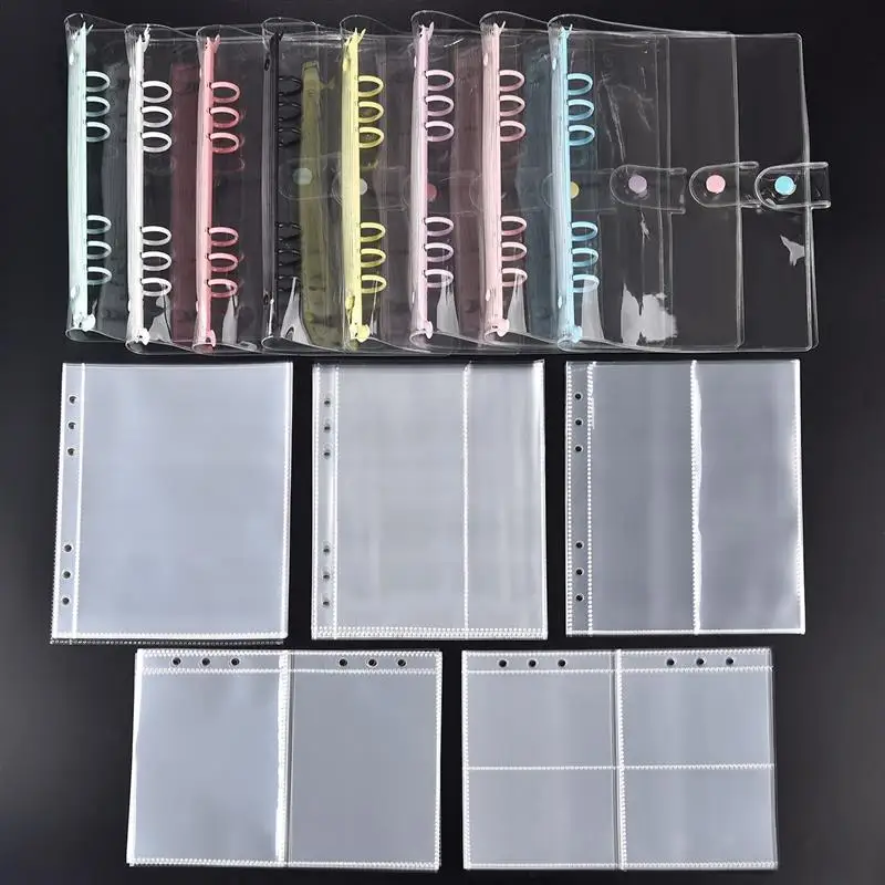 1/5/10pcs A5 6-Hole Strap Storage Clip And Craft Storage Bag Scrapbooking Cutting Die Organizing Sticker Storage Clip Storage Bag