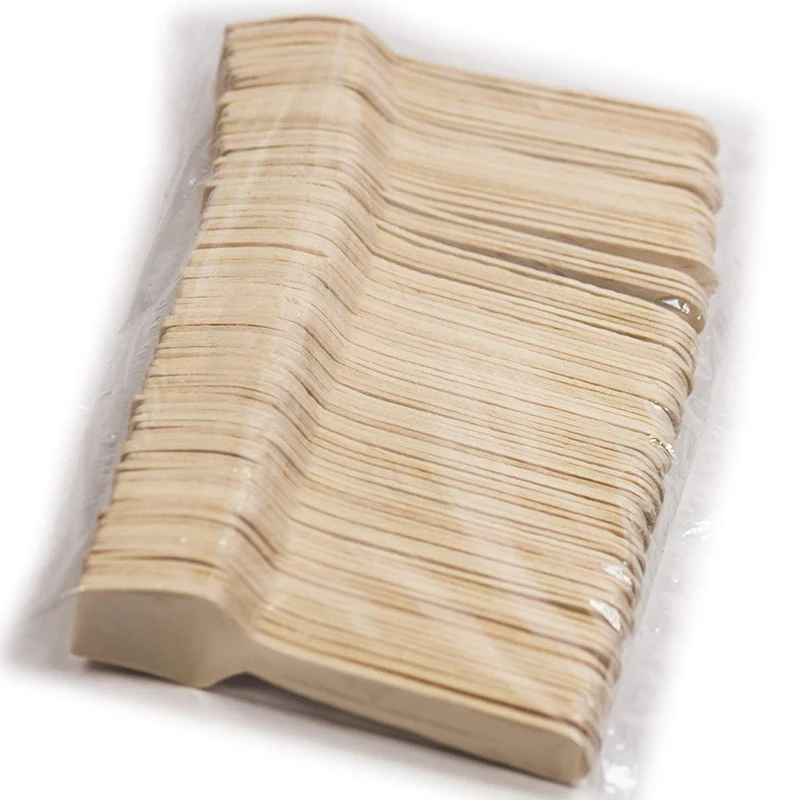 100Pcs Mini Wooden Spoons 4-Inch Square End Tasting Spoon Disposable Yogurt Spoon Ice Cream Spoon Sampling Tasting
