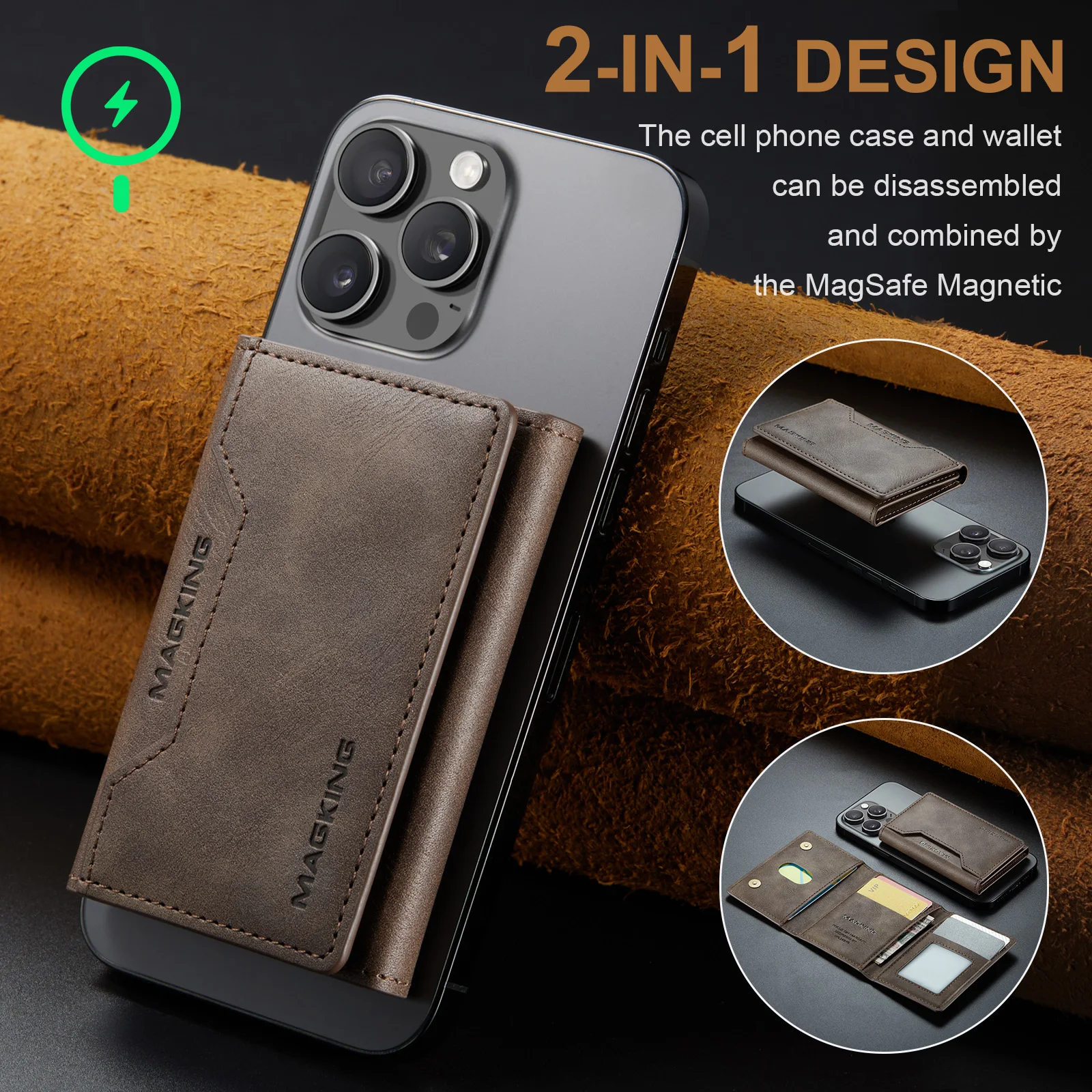 Leather Foldable Mini Wallet - Luxury Magnetic Coin & Cash Holder