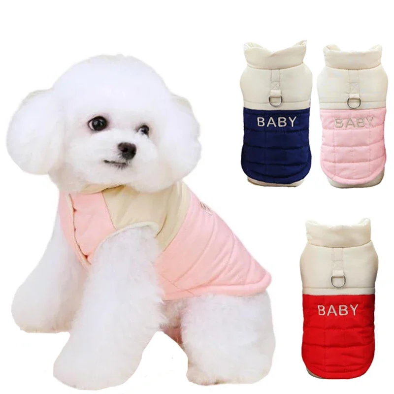 

Winter Dog Vest Pet Cotton Warm Coat D-ring Puppy Jacket for Small Medium Dogs Chihuahua French Bulldog Yorkie Pug Warm Costume
